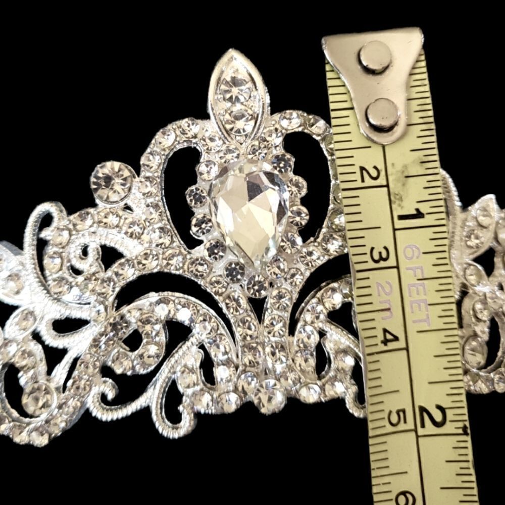 Wedding tiera silver tone and rhinestones. - Picture 2 of 3